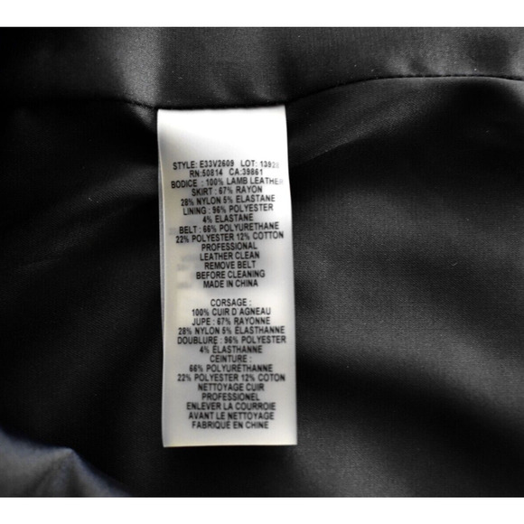 A8 Auth ELIE TAHARI Isadora Leather Combo Sleeveless Buckle Belted Dress Size 4 - Picture 5 of 5